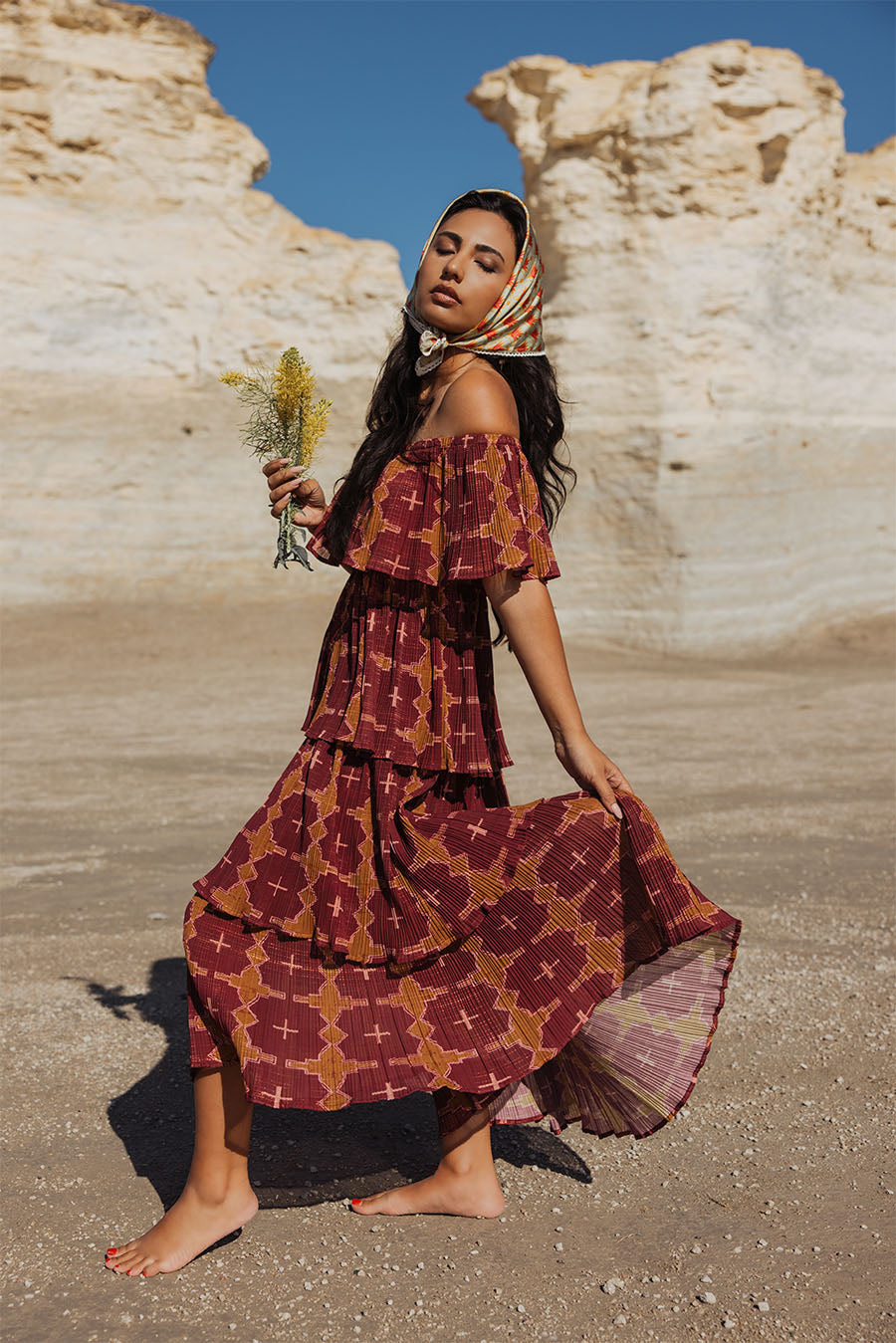 Malone Dress - Magenta Geo