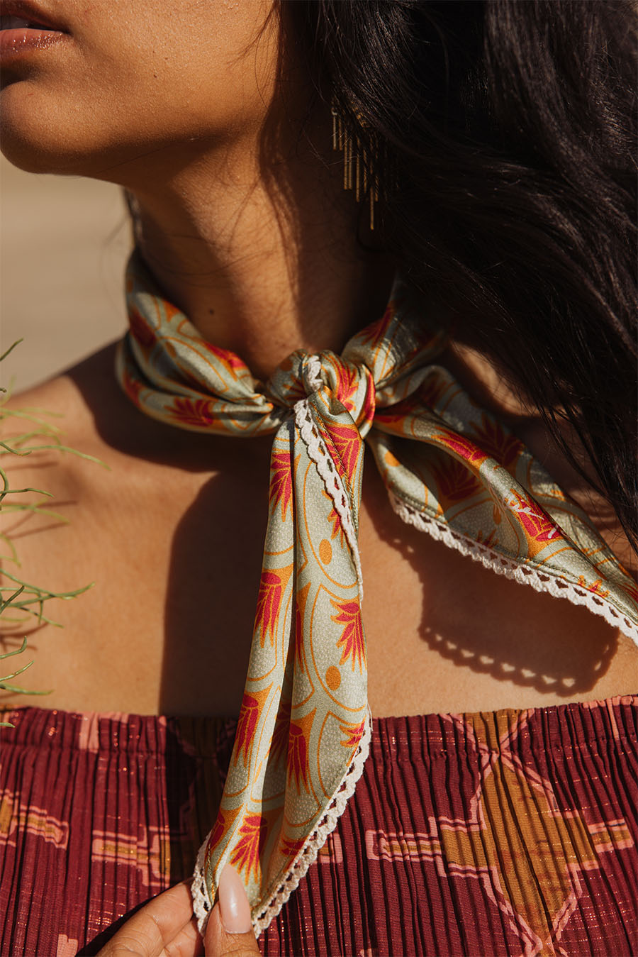 Mint Agave Crochet Scarf