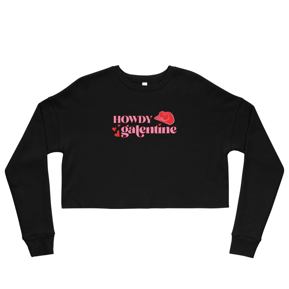 Howdy Galentine Crop Sweatshirt